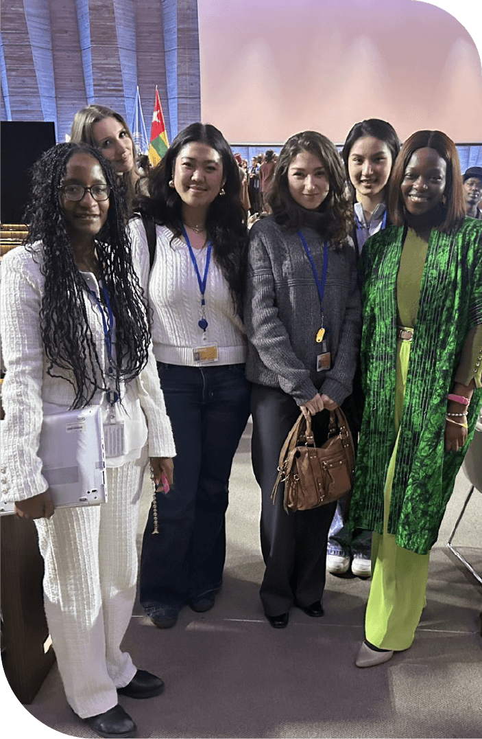 Young women at an international forum